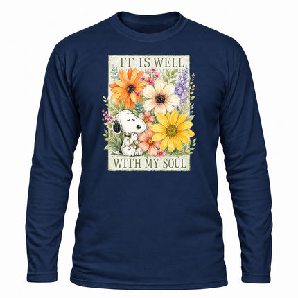 It Is Well With My Soul Floral Faith Christmas Gift Long Sleeve T-Shirt