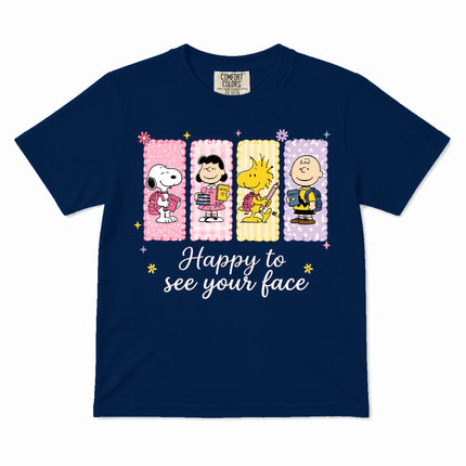 Comfort Colors Back To School Happy To See Your Face Classroom Kid T-Shirt