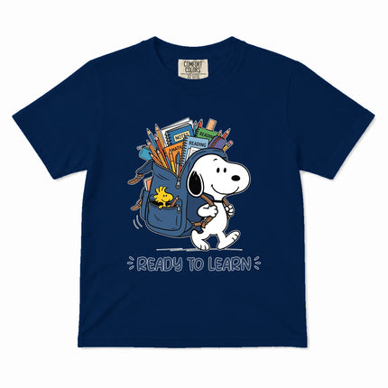 Comfort Colors Back To School Ready To Learn Backpack Kid T-Shirt