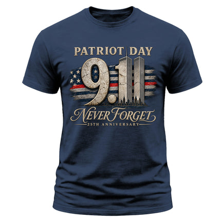 9/11 Patriot Day Never Forget 25th Anniversary September 11 Memorial T-Shirt