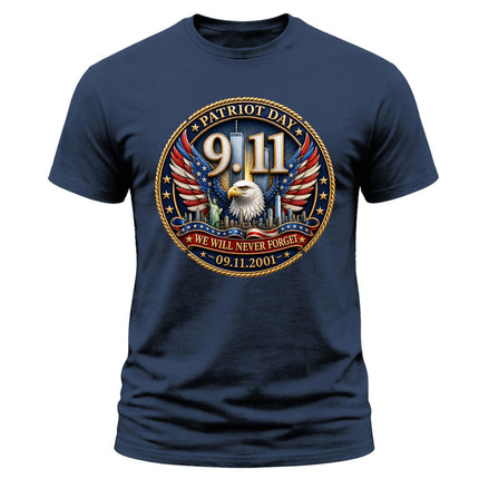 9/11 Patriot Day Never Forget American Eagle September 11 Memorial T-Shirt