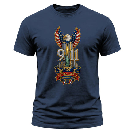 9/11 Patriot Day Never Forget September 11 American Eagle Memorial T-Shirt