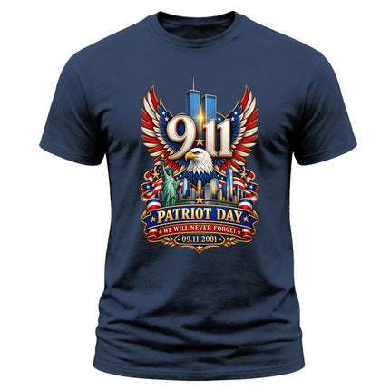 9/11 Patriot Day Never Forget September 11 Memorial American Eagle T-Shirt