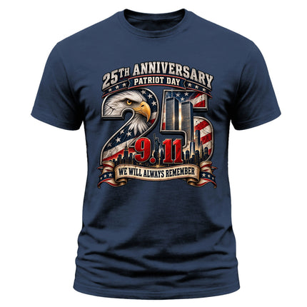 9/11 25th Anniversary Patriot Day We Will Always Remember Memorial T-Shirt