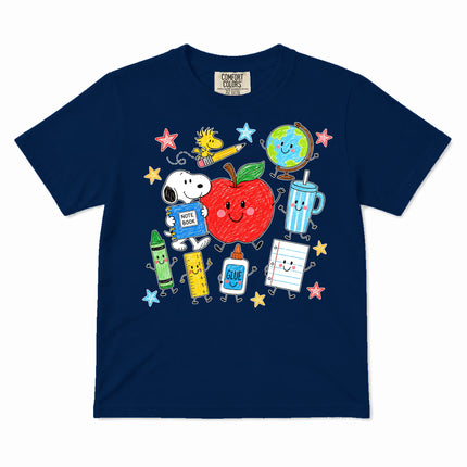 Comfort Colors Back To School Happy Apple School Supplies Kid T-Shirt