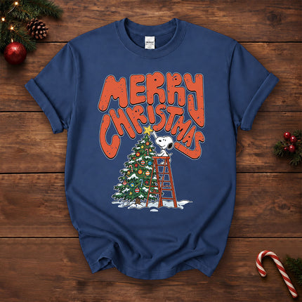 Merry Christmas Tree Decorating Retro Holiday T-Shirt
