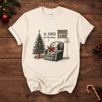 All Booked for Christmas Book Lover Cozy Reading T-Shirt