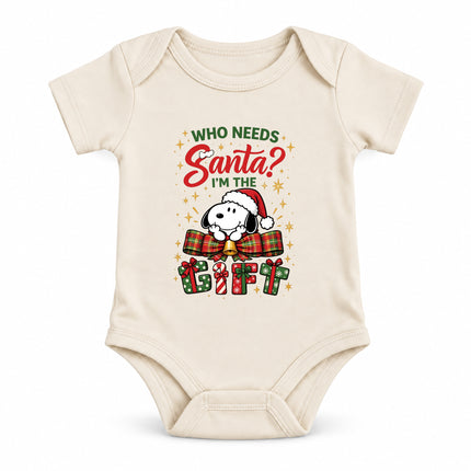 I'm the Gift Funny Christmas Plaid Bow Baby Bodysuit