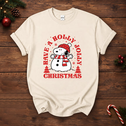 Holly Jolly Christmas Cozy Scarf Snowflake T-Shirt