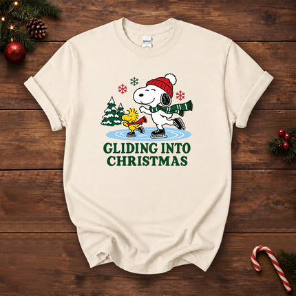 Gliding Into Christmas Ice Skating Winter Holiday T-Shirt