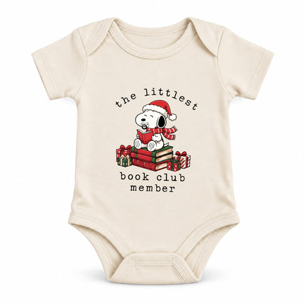 The Littlest Book Club Member Christmas Reader Baby Bodysuit