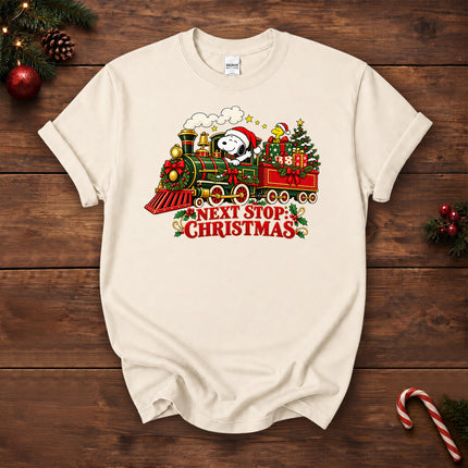 Next Stop Christmas Train Vintage Holiday T-Shirt