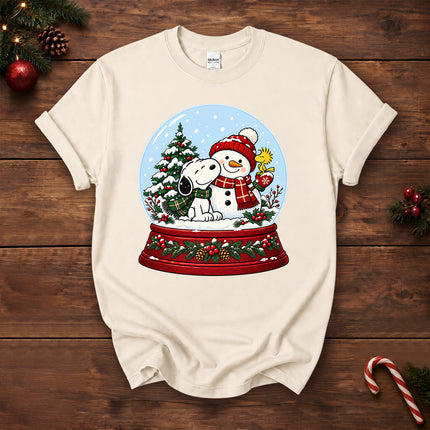 Christmas Snow Globe Snowman Winter Scene T-Shirt
