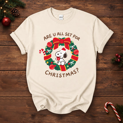 Christmas Wreath Are You All Set for Christmas T-Shirt