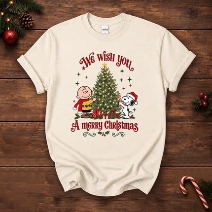 We Wish You a Merry Christmas Vintage Tree Graphic T-Shirt