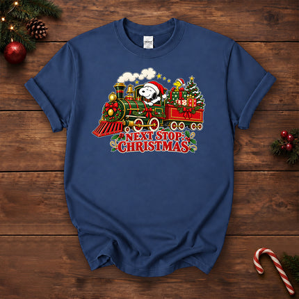 Next Stop Christmas Train Vintage Holiday T-Shirt