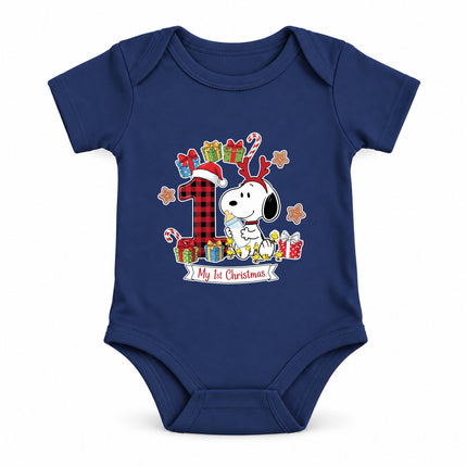 My 1st Christmas Buffalo Plaid Number One Baby Bodysuit