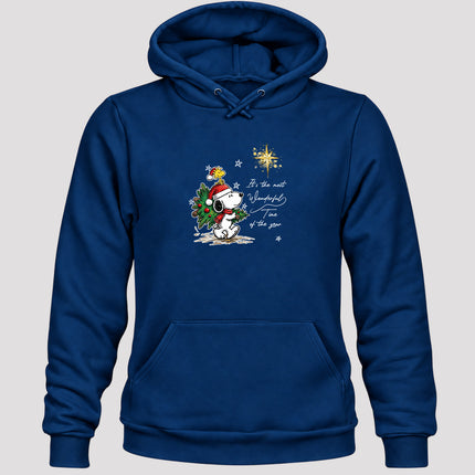 Most Wonderful Time Christmas Tree Golden Star Hoodie