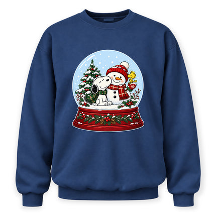 Christmas Snow Globe Snowman Cozy Winter Sweatshirt