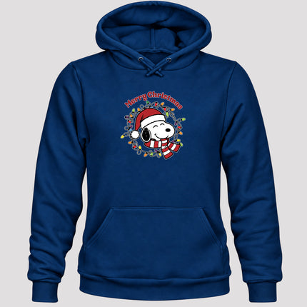 Merry Christmas Santa Hat Colorful Lights Hoodie