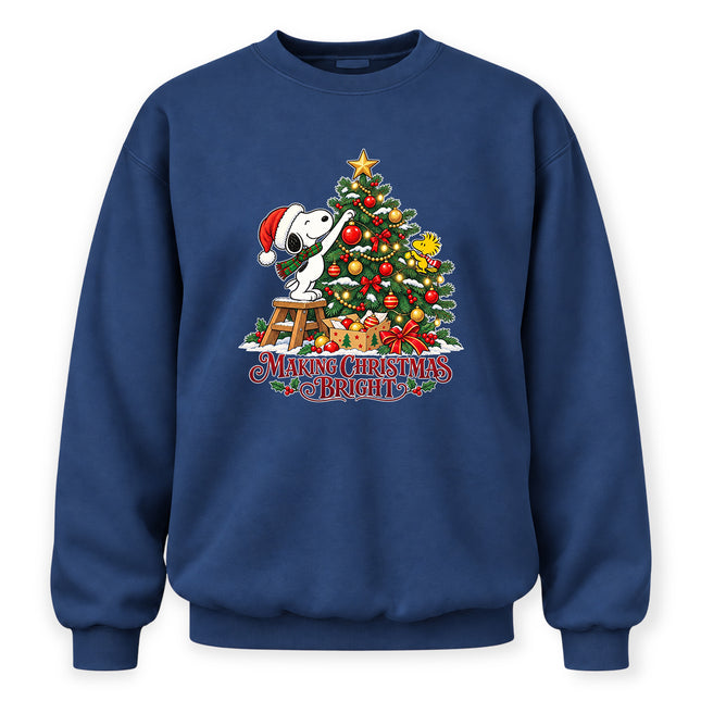 Making Christmas Bright Festive Tree Decorating Sweatshirt