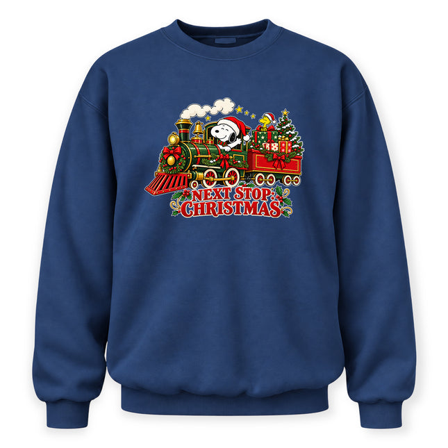 Next Stop Christmas Train Vintage Holiday Gifts Sweatshirt