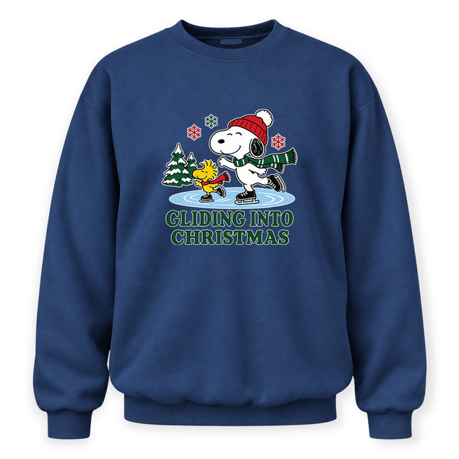 Gliding Into Christmas Ice Skating Winter Holiday Sweatshirt
