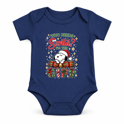 I'm the Gift Funny Christmas Plaid Bow Baby Bodysuit