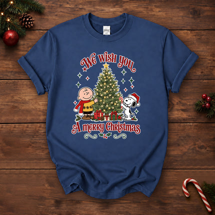 We Wish You a Merry Christmas Vintage Tree Graphic T-Shirt