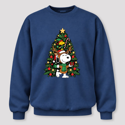 Christmas Tree Reindeer Antlers Festive Gift Sweatshirt