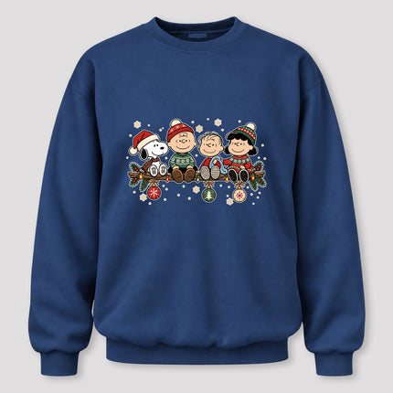 Cozy Christmas Garland Winter Knit Design Sweatshirt