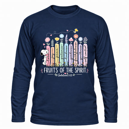 Fruits of the Spirit Galatians 5 22 Floral Christian Christmas Gift Long Sleeve T-Shirt