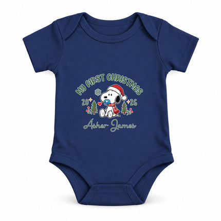 Personalized My First Christmas 2026 Custom Name Baby Bodysuit
