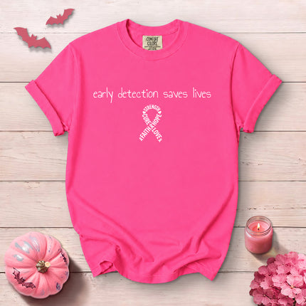 Comfort Colors Early Detection Saves Lives Breast Cancer Awareness T-Shirt