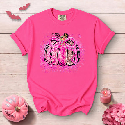 Comfort Colors Pink Pumpkin Breast Cancer Awareness T-Shirt