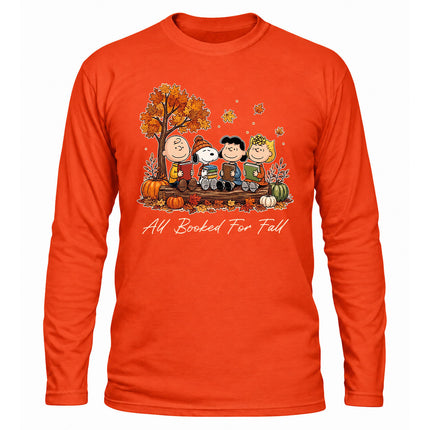 Fall Reading Shirt All Booked For Fall Autumn Book Lover Long Sleeve T-Shirt