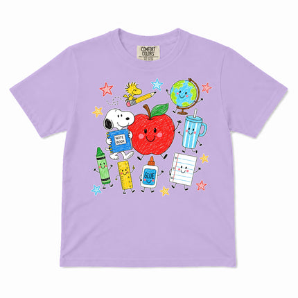 Comfort Colors Back To School Happy Apple School Supplies Kid T-Shirt