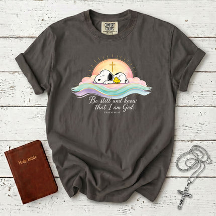 Comfort Colors Be Still and Know That I Am God Psalm 46:10 Christian Faith T-Shirt