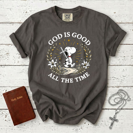Comfort Colors God Is Good All The Time Christian Cross Faith Gift T-Shirt