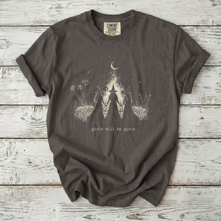 Comfort Colors Witch Girls Will Be Girls Halloween T-Shirt