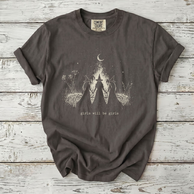 Comfort Colors Witch Girls Will Be Girls Halloween T-Shirt