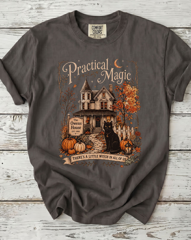 Comfort Colors Witch House Black Cat Halloween T-Shirt
