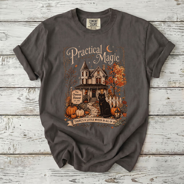 Comfort Colors Witch House Black Cat Halloween T-Shirt