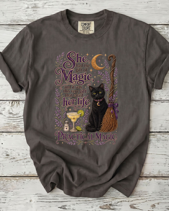 Comfort Colors Witchy Black Cat Magic Halloween T-Shirt