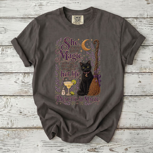 Comfort Colors Witchy Black Cat Magic Halloween T-Shirt