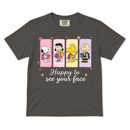 Comfort Colors Back To School Happy To See Your Face Classroom Kid T-Shirt