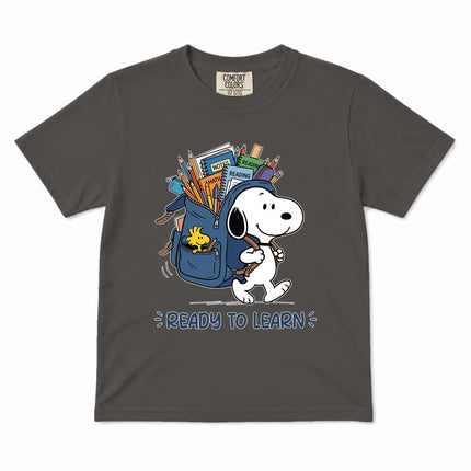 Comfort Colors Back To School Ready To Learn Backpack Kid T-Shirt