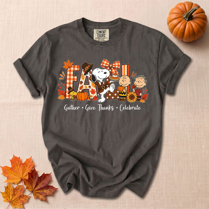 Comfort Colors Fall Thanksgiving Gather Give Thanks T-Shirt