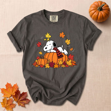 Comfort Colors Fall Pumpkin Autumn Leaves Cozy T-Shirt