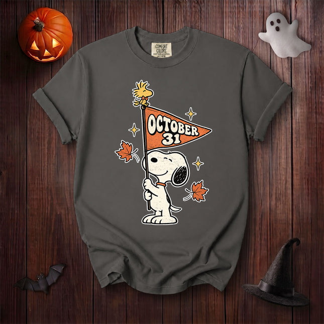 Comfort Colors October 31 Halloween Vintage Flag Graphic T-Shirt